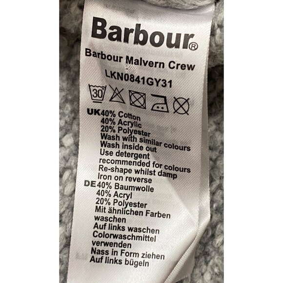 Barbour Womens Malvern patch pocket Crew Sweater Size 8 light Gray textured - Picture 2 of 12